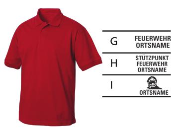 Polo-Shirt Rot mit Ortsname (Bitte unter Mitteilungen angeben)