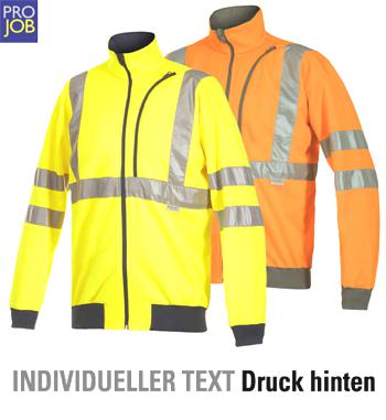 Sweatjacke EN20471 individueller Druck hinten