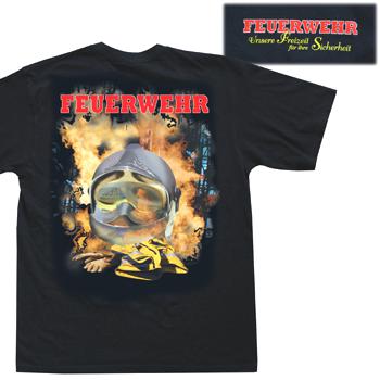 Schweizer T-Shirt, FEUERWEHR leuchtet im Dunkeln