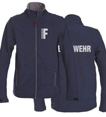 Softshell-Jacke Trial Beschriftung refl. FEUERWEHR klein auf Brust und gross auf Rücken