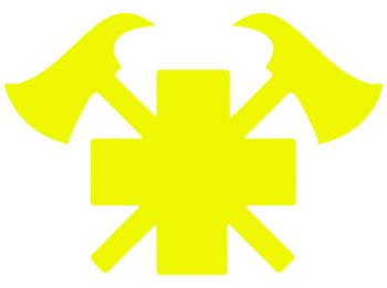 Aufkleber Feuerwehrabzeichen Qualitätsfolie Leuchtgelb