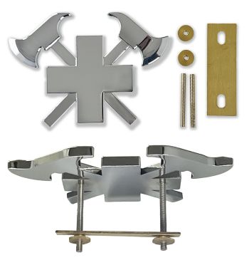 3D-Autokreuz aus Metall, Silber