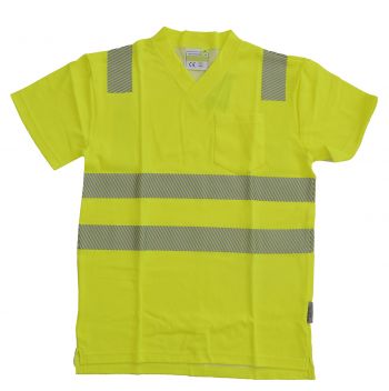 T-Shirt mit V-Ausschnitt ISO 20471 Klasse 2