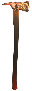 Original Feuerwehraxt mit Kunstbemalung