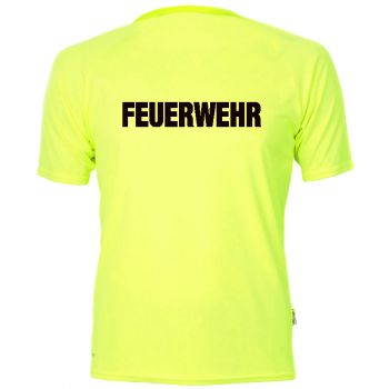 Funktions T-Shirt Cona Beschriftung schwarz FEUERWEHR gross auf Rücken