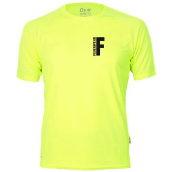 Funktions T-Shirt Cona Beschriftung schwarz FEUERWEHR klein auf Brust