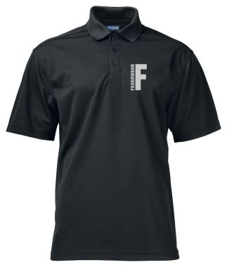 Funktions Polo Piqué Beschriftung refl. FEUERWEHR klein auf Brust