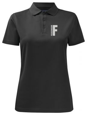 Funktions Polo Piqué Ladies Beschriftung refl. FEUERWEHR klein auf Brust