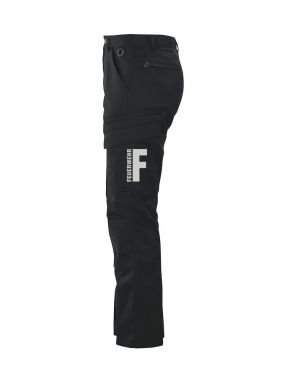 Arbeitshose moderner Schnitt Feuerwehr, 2 Beintaschen und refl. Beschriftung