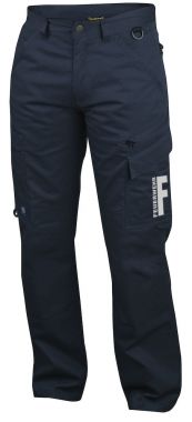 Arbeitshose moderner Schnitt Feuerwehr, 2 Beintaschen und refl. Beschriftung