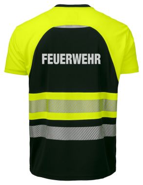 T-Shirt EN ISO 20471 Klasse 1 Beschriftung refl. FEUERWEHR gross auf Rücken
