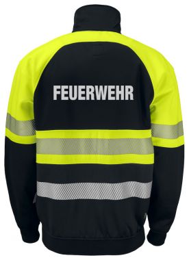 Sweatshirt Jacke EN ISO 20471 Klasse 1 Beschriftung refl. FEUERWEHR gross auf Rücken