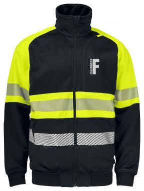 Sweatshirt Jacke EN ISO 20471 Klasse 1 Beschriftung refl. FEUERWEHR klein auf Brust