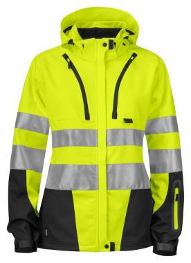 Softshell Damenjacke EN ISO20471 Klasse 3/2 Beschriftung refl. FEUERWEHR gross auf Rücken