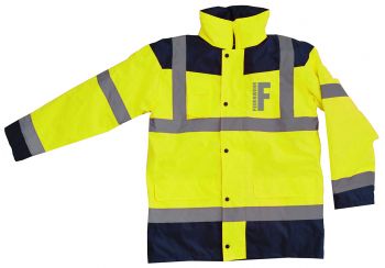 Warnschutz-Jacke 4 in 1 EN ISO 20471 Klasse 3 Beschriftung refl. FEUERWEHR klein auf Brust und gross auf Rücken