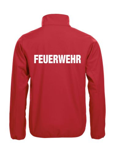 Softshell-Jacke Basic Beschriftung weiss FEUERWEHR gross auf Rücken