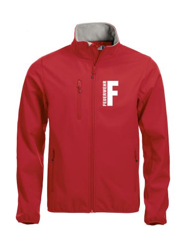 Softshell-Jacke Basic Beschriftung weiss FEUERWEHR klein auf Brust