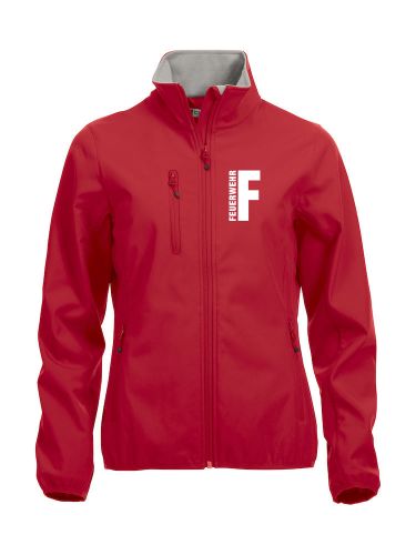 Softshell-Jacke Basic Ladies Beschriftung weiss FEUERWEHR klein auf Brust