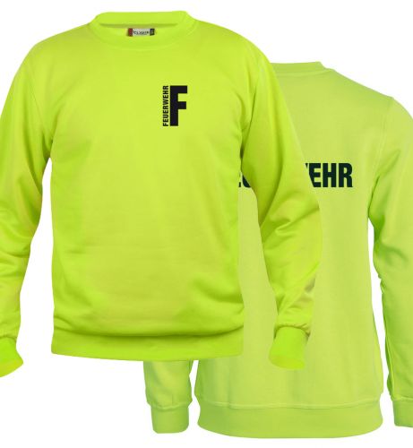 Sweat-Shirt Basic Beschriftung schwarz FEUERWEHR klein auf Brust und gross auf Rücken