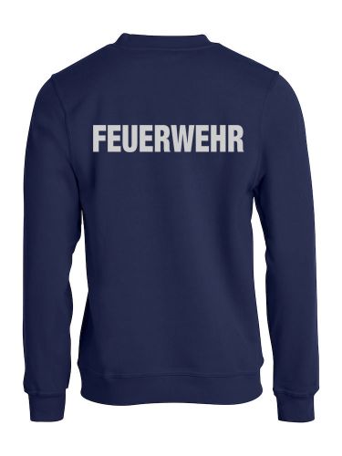 Sweat-Shirt Basic Beschriftung refl. FEUERWEHR gross auf Rücken