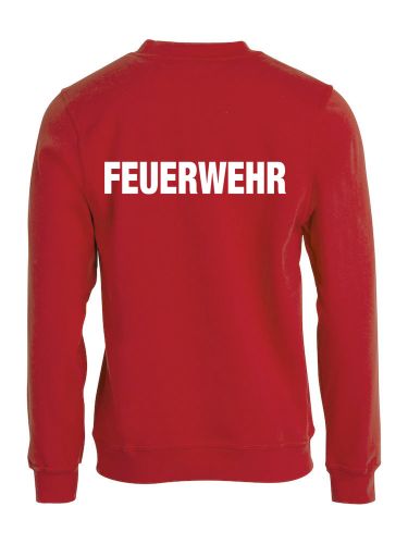 Sweat-Shirt Basic Beschriftung weiss FEUERWEHR gross auf Rücken