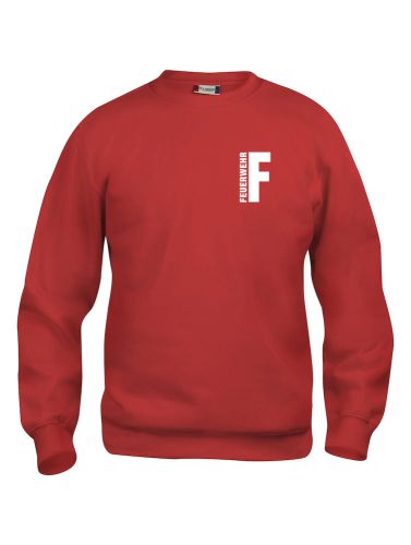 Sweat-Shirt Basic Beschriftung weiss FEUERWEHR klein auf Brust