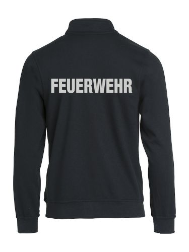 Sweatjacke Basic Cardigan Beschriftung refl. FEUERWEHR gross auf Rücken