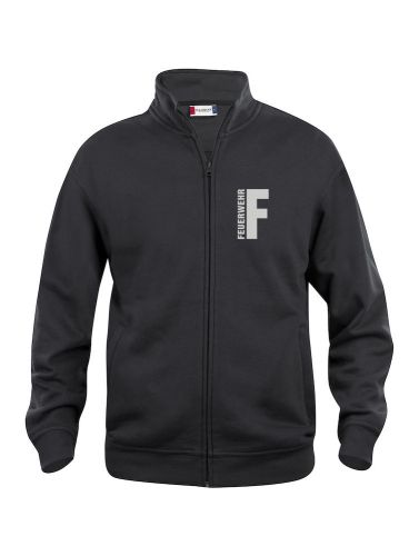 Sweatjacke Basic Cardigan Beschriftung refl. FEUERWEHR klein auf Brust