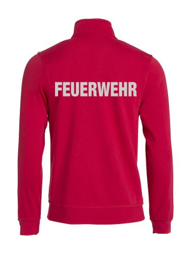 Sweatjacke Basic Cardigan Beschriftung refl. FEUERWEHR gross auf Rücken