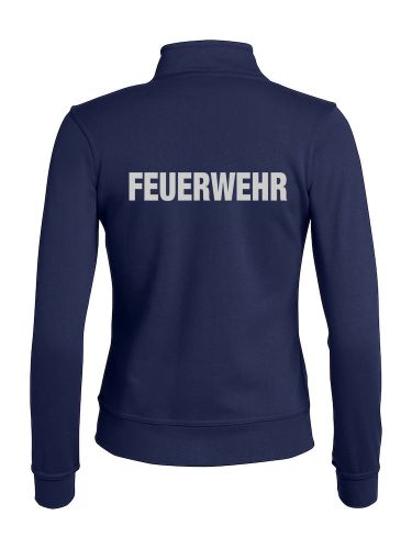 Sweatjacke Basic Cardigan Ladies Beschriftung refl. FEUERWEHR gross auf Rücken