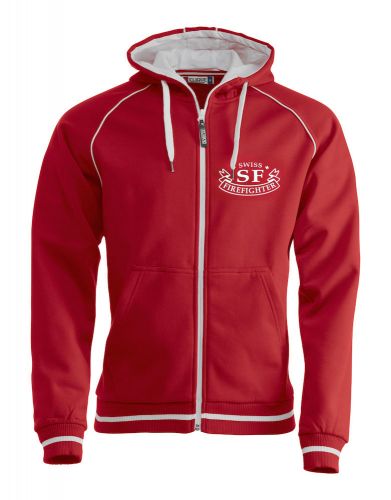 Sportliche Sweatjacke Beschriftung weiss Swiss Firefighter klein auf Brust