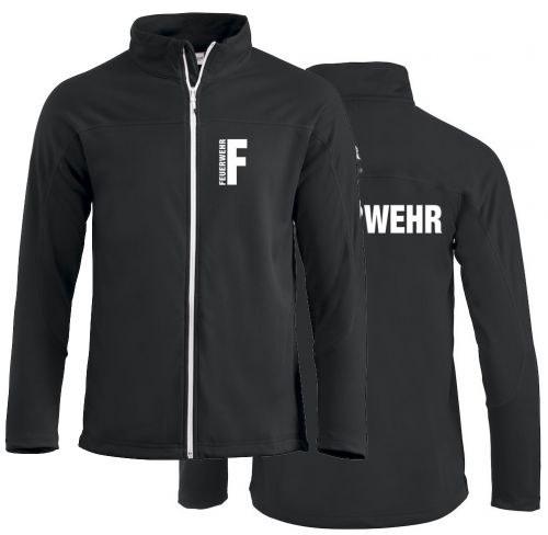 Unisex-Sweatjacke Beschriftung weiss FEUERWEHR klein auf Brust und gross auf Rücken