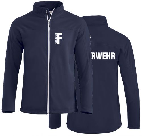 Unisex-Sweatjacke Beschriftung weiss FEUERWEHR klein auf Brust und gross auf Rücken