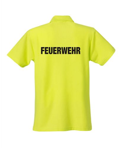 Polo-Shirt Basic Beschriftung schwarz FEUERWEHR gross auf Rücken