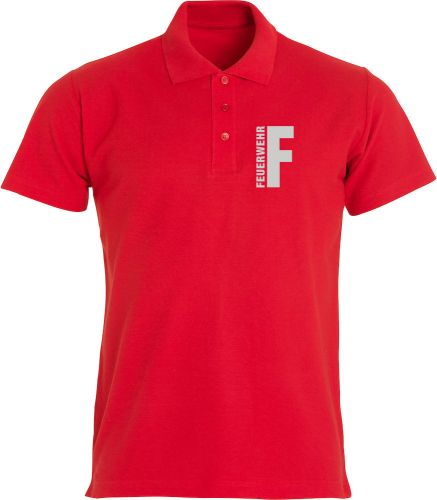 Polo-Shirt Basic Beschriftung refl. FEUERWEHR klein auf Brust