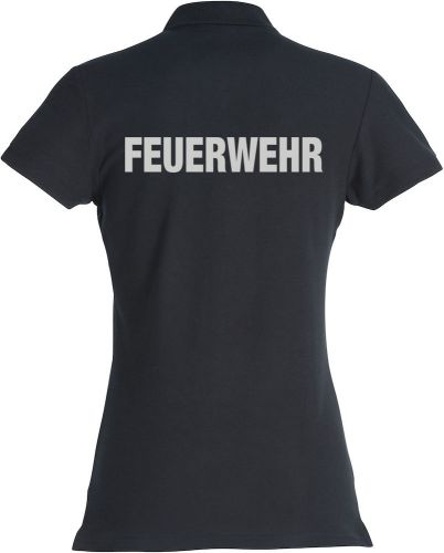 Polo-Shirt Basic Ladies Beschriftung refl. FEUERWEHR gross auf Rücken