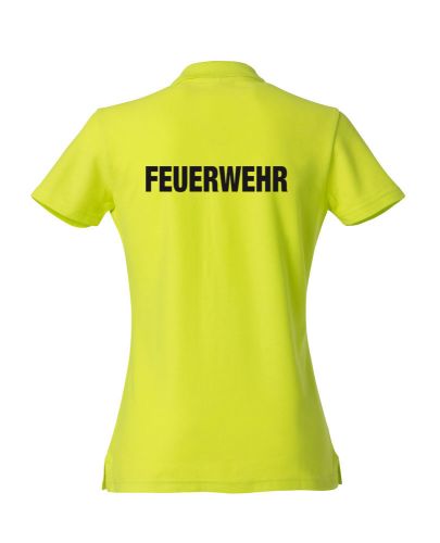 Polo-Shirt Basic Ladies Beschriftung schwarz FEUERWEHR gross auf Rücken