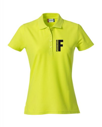 Polo-Shirt Basic Ladies Beschriftung schwarz FEUERWEHR klein auf Brust