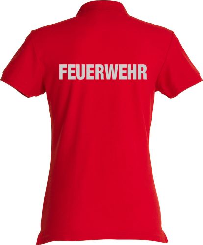 Polo-Shirt Basic Ladies Beschriftung refl. FEUERWEHR gross auf Rücken