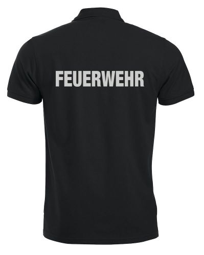 Polo-Shirt Manhattan Beschriftung refl. FEUERWEHR gross auf Rücken