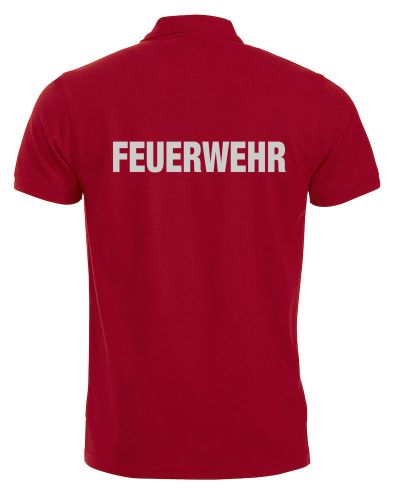 Polo-Shirt Manhattan Beschriftung refl. FEUERWEHR gross auf Rücken