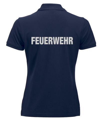 Polo-Shirt Manhattan Ladies Beschriftung refl. FEUERWEHR gross auf Rücken