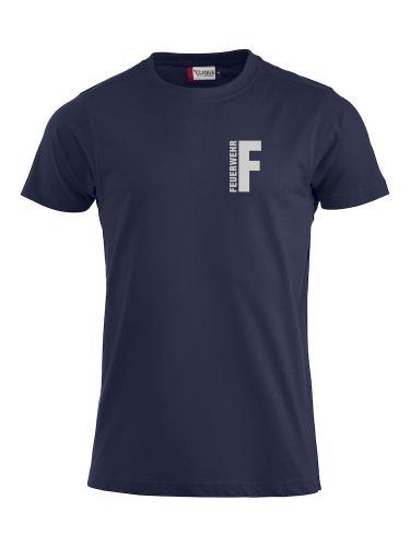 T-Shirt Premium T Beschriftung refl. FEUERWEHR klein auf Brust