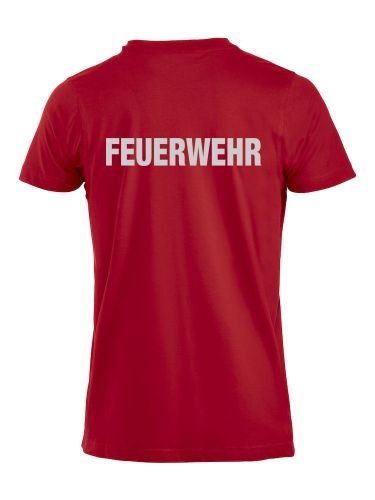 T-Shirt Premium T Beschriftung refl. FEUERWEHR gross auf Rücken