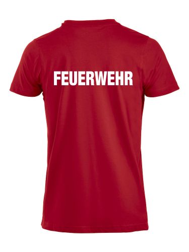 T-Shirt Premium T Beschriftung weiss FEUERWEHR gross auf Rücken
