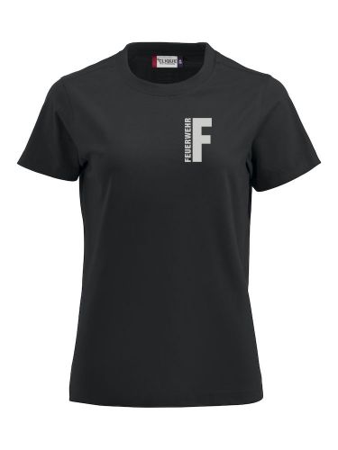 T-Shirt Premium T Ladies Beschriftung refl. FEUERWEHR klein auf Brust