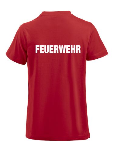 T-Shirt Premium T Ladies Beschriftung weiss FEUERWEHR gross auf Rücken