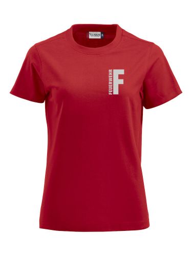 T-Shirt Premium T Ladies Beschriftung refl. FEUERWEHR klein auf Brust