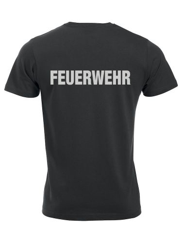 T-Shirt New-Classic T Beschriftung refl. FEUERWEHR gross auf Rücken