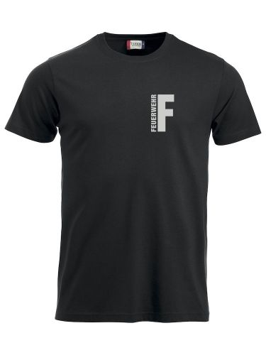 T-Shirt New-Classic T Beschriftung refl. FEUERWEHR klein auf Brust